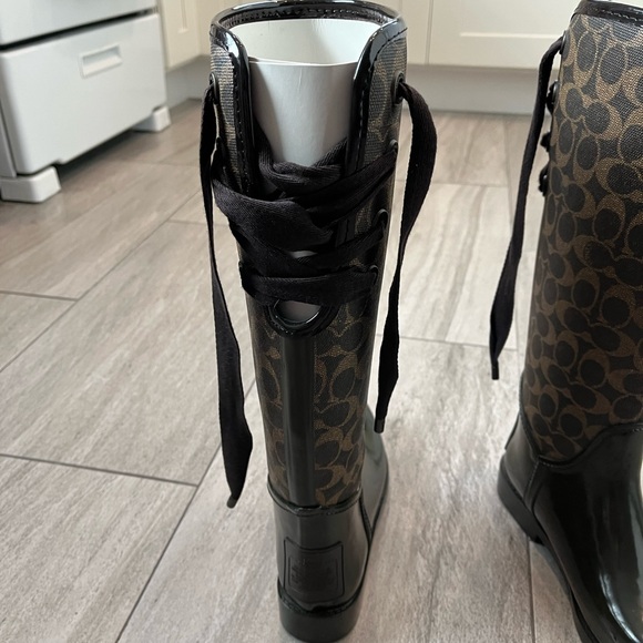 Coach “Tristee” Women's Brown Rain Boots - Picture 2 of 7